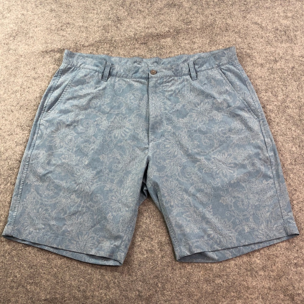 Footjoy Mens Shorts 38 Light Blue Floral Paisley Golf Country Club Performance